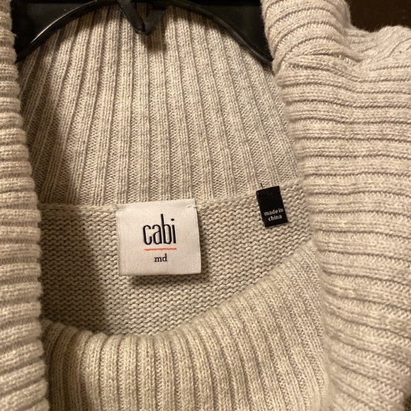 CAbi #3003  Gray Cowl Poncho-pull Over- Sweater, MD - Picture 5 of 6